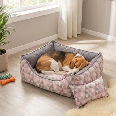 Imagem de Cama Cachorro Grande 60x50 Caminha Lavável Fofinha Dog Rosa - Maxximo 