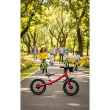 Imagem de Bicicleta Equilíbrio Infantil Aro 12 Vermelha Segurança - Congratulati