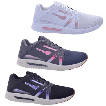 Imagem de Kit 3 Tênis Esportivo Feminino FXB Academia Confortável-Feminino