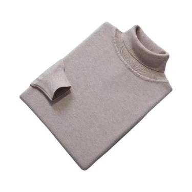 Imagem de Suéter Masculino De Gola Alta Em Mistura De Cashmere E Algodão, Tricot