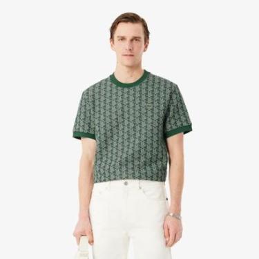 Imagem de Camiseta Lacoste Jacquard Com Monograma Masculina-Masculino