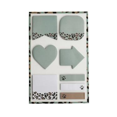 Imagem de Kit Blocos Adesivos Le Anotações Decorados Animal Print com 08 Formatos 30 Folhas Cada