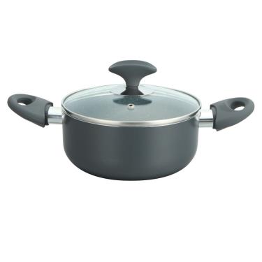 Imagem de Caçarola Cerâmica Cazza com Tampa de Vidro Cinza 22m