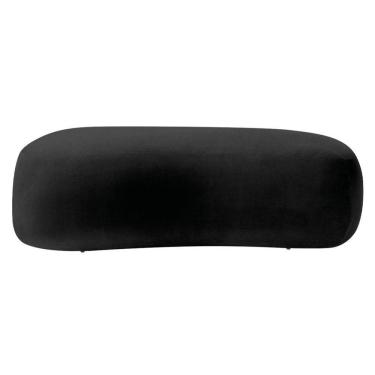 Imagem de Puff Decorativo Itália 100cm Sala Escritorio Luxo Linho - Doce Sonho Móveis Cor Preto