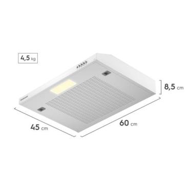 Imagem de Depurador de Parede Continental Dc8pw 80cm 3 Velocidades em Aço Pintado Branco 110V