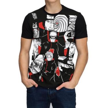 Imagem de Camiseta Akatsuki Naruto Shippuden Obito Pain Madara Animes Camisa Blu