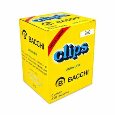 Imagem de Clips para papel Bacchi linha leve 3/0 caixa com 450 unidades