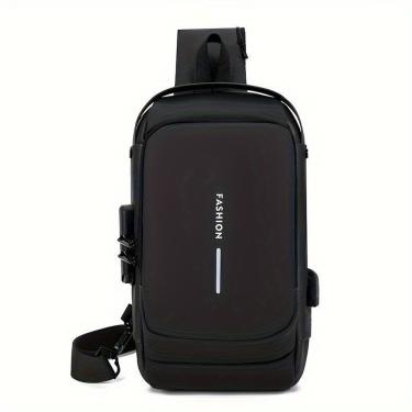 Imagem de Mochila de Peito OEM em PU para Notebook 8 Polegadas Preto à Prova D'água com Trava de...