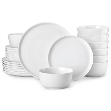 Imagem de Conjunto de Jantar MALACASA LEXI 24 Peças em Porcelana Branca