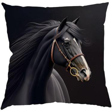 Imagem de Capa Almofada 50x50 Suede Horses C - LA FAVORITTA AL, Preto, OCEAN