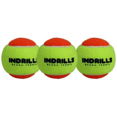 Imagem de Bola Indrills Para Jogar Beach Tênis Com 03 Unidades-Unissex