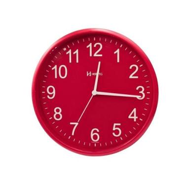 Imagem de Relógio de Parede Vermelho 26 cm - Herweg - 660111269