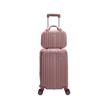 Imagem de Mala de bordo com frasqueira viagem 4 rodas dupla 360 abs - CHX, Rose,