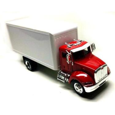 Imagem de Caminhão Baú Peterbilt Cabine Metal 1:43 Vermelho - New Ray