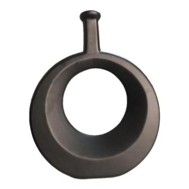 Imagem de Garrafa Vaso Sextavado em Cerâmica Preto Fosco Tamanho 28x24cm - Casa 