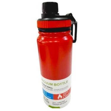 Imagem de Garrafa Térmica Parede Dupla Alça 600ml Vermelho - Quanhe