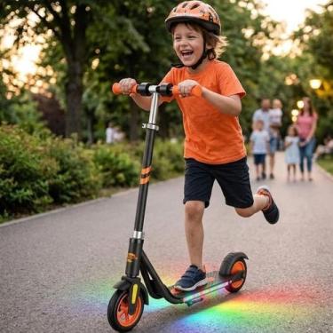 Imagem de Patinete Elétrico Infantil Scooter Criança Luz Som Acelerador Bateria 