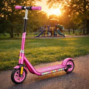 Imagem de Patinete Elétrico Infantil Scooter Criança Luz Som Acelerador Bateria 