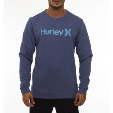 Imagem de Moletom Hurley Careca One&Only WT23 Masculino Azul Marinho, Gulf blue,
