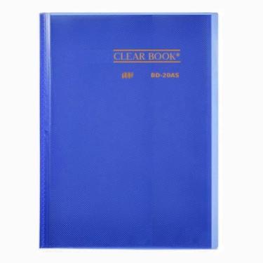 Imagem de Pasta Catálogo 20 sacos - A4 - Polipropileno - Transparente - Clear Book AZUL