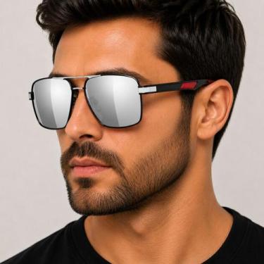 Imagem de Óculos De Masculino Polarizado Uv400 Luxuoso Sol Vinkin 377 Espelhado,