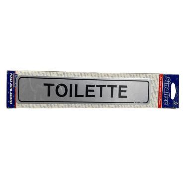 Imagem de Placa de Sinalização Toilette 5x25cm Auto-Adesiva Instalação Rápida sem Ferramentas Sinalize