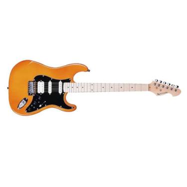 Imagem de Guitarra michael strato rocker gms 250 c/efeitos am amber