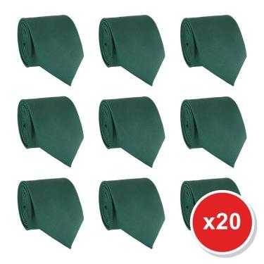 Imagem de Kit 20 Gravatas Masculina Social Slim Premium Tons de Verde Lisa Elegante Padrinhos Formatura Trabalho