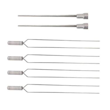 Imagem de 6x Espetos De Inox Lâmina 40cm Duplo/Coração Para Churras - INOX LAURI