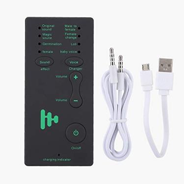 Imagem de Trocador de voz para celular 400 mAh 3,7 V Placa de som USB externo Disfarçador de voz Microfone para telefone DSP Redução de ruído para celular Webcast Live