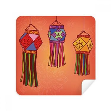 Imagem de Lanterna chinesa de óculos de ilustração colorida, tecido de camurça, 2 unidades