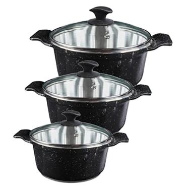 Imagem de Jogo Panelas Preto Liso Alumínio Usinado Javali AA 26 a 30