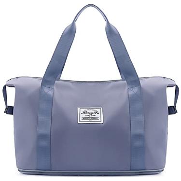 Imagem de Bolsa de viaje para mujer - Bolsas de fin de semana para mujer, bolsa de playa Yym Bag Duffle Bag Carry on Bag Travel Essentials (Azul)