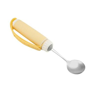 Imagem de Utensílios de mesa rotativos flexíveis, utensílios de alimentação adaptáveis ótimos para artrite Parkinson Tremores de mão para pessoas com deficiência Garfo colheres de fácil aderência (colher)