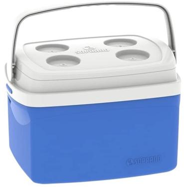 Imagem de Caixa Termica Cooler 12L Bebidas Com Alça Azul Soprano