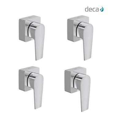 Imagem de Kit 4 Acabamento Para Registro De Gaveta Level 1/2" 3/4" 1"4900 Cromada Deca