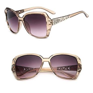 Imagem de Óculos de sol superdimensionados fashion feminino designer vintage feminino óculos de sol de plástico moldura grande espelho preto gradiente oculos, 5, z