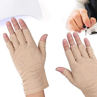 Imagem de Luva UV para lâmpada de unhas de gel, luvas profissionais de proteção UV para ferramenta de manicure, luva de proteção UV arte de unhas para cuidados com a pele luva sem dedos protege