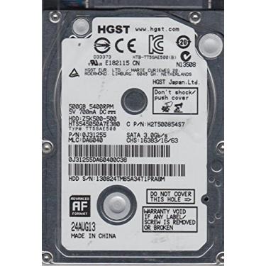 Imagem de HTS545050A7E380, PN 0J31255, MLC DA6040, Hitachi 500GB SATA 2.5 Hard Drive