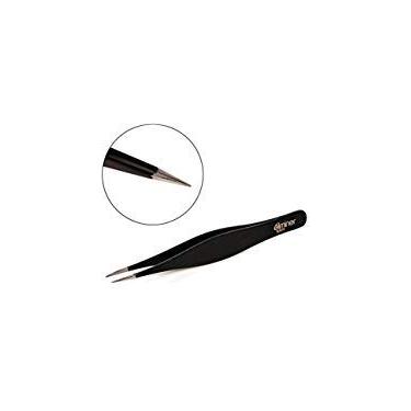 Imagem de (Black) - Professional Pointed Tweezers, Stainless Steel, Perfect for Splinters and Ingrown Hair, Precision Eyebrows, . d (black)