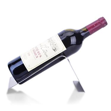 Imagem de CdyBox suporte de garrafa de vinho de aço inoxidável, suporte de garrafa de vinho (prata)