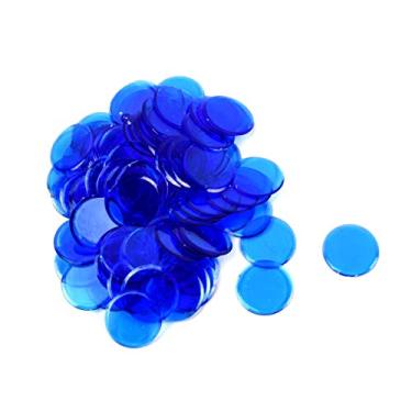 Imagem de TG,LLC Treasure Gurus 100 Clear Blue 7/8" Plástico Bingo Chip Transparente Papel Rígido Marcador