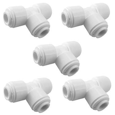Imagem de PureSec Conector T de 3/8" Empurre para conectar Conexões de Plástico Encaixe Rápido para purificação de água e Sistema RO (5, tubo de 3/8" O.D.D.X3/8" Tubo O.D.X 3/8" Tubo O.D.D.)