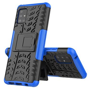 Imagem de Capa protetora ultrafina compatível com Samsung Galaxy A51 5G, TPU + PC Bumper Hybrid Militar Grade Rugged Case, Capa de telefone à prova de choque com suporte Capa traseira do telefone (Cor: Azul escuro)