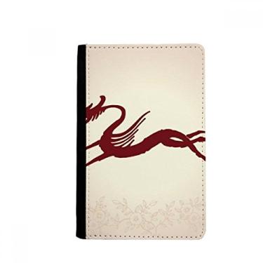Imagem de Porta-passaporte retrato animal dragão chinês Notecase Burse carteira capa porta-cartão, Multicolor
