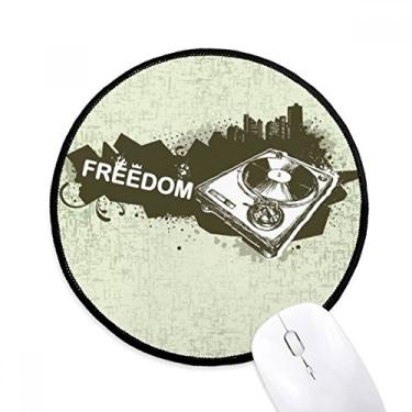 Imagem de Graffiti Street Hip-Hop City Phonograph Mouse Pad Desktop Office Tapete Redondo para Computador