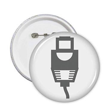 Imagem de Cabo de carregamento preto plugue cabo padrão pinos crachá botão emblema acessório decoração 5 peças