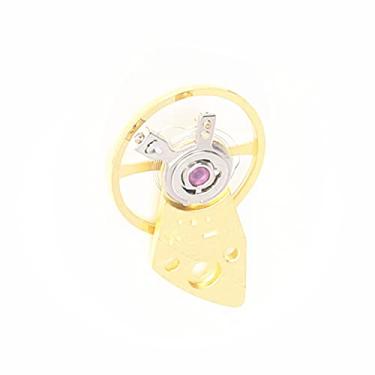 Imagem de TECKEEN Roda de equilíbrio com tala de equilíbrio de mola de cabelo para Miyota 8200, Dourado