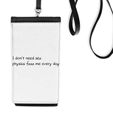 Imagem de Citação sobre a física Art Deco presente fashion carteira para celular bolsa suspensa bolso preto