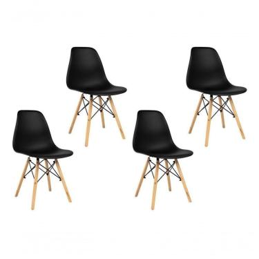 Imagem de Kit 4 Cadeiras Charles Eames Eiffel Confortavel